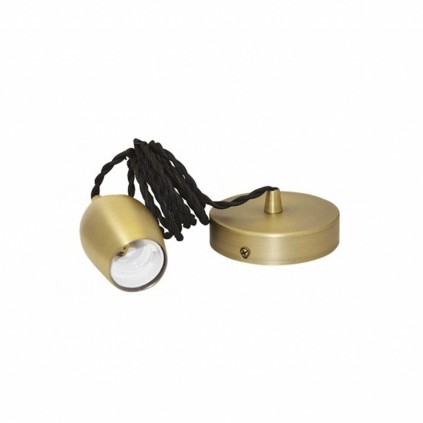 Cordon douille E27 en coton tressé et métal bronze - CORDEAN