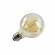 Ampoule LED Dimmable ROME - E27 - Intensité moyenne - Blanc chaud - 6W / 2500K / 495lm - G80 - Filaments droits - Verre ambré