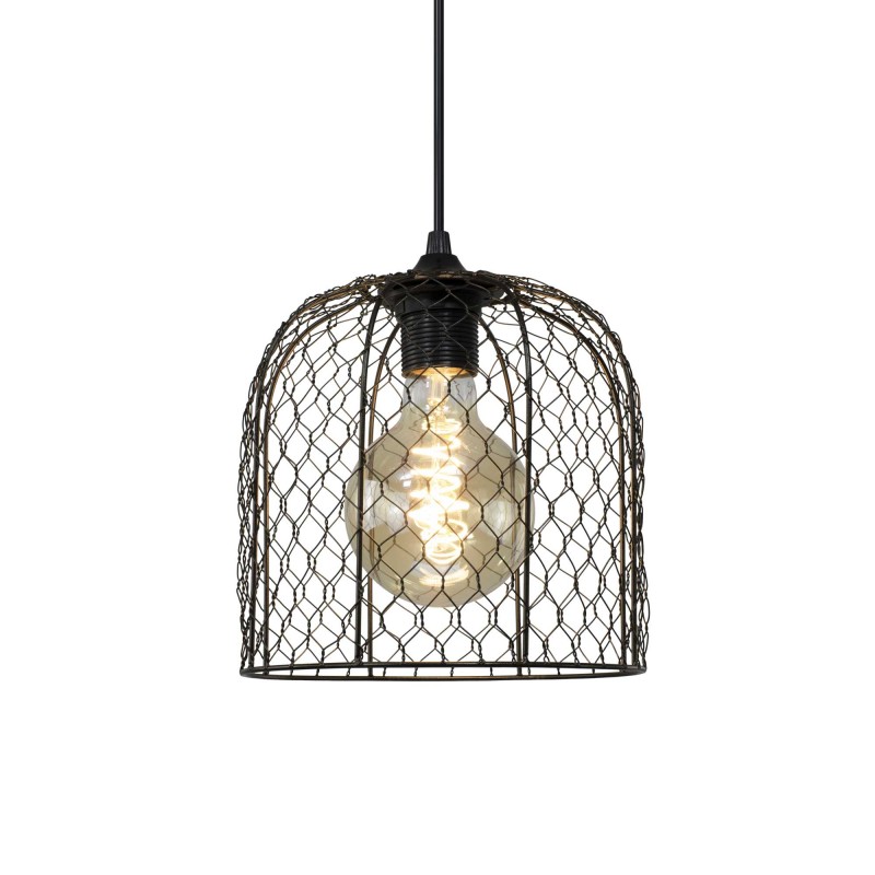 Suspension en métal grillagé anthracite -  CLOCHINE