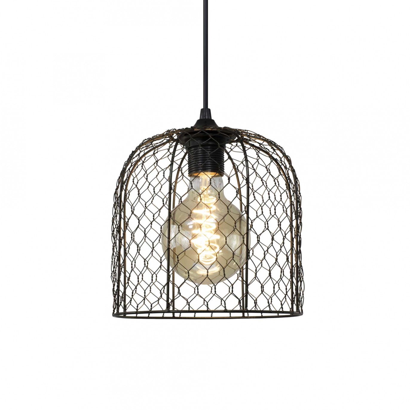 Suspension en métal grillagé anthracite -  CLOCHINE