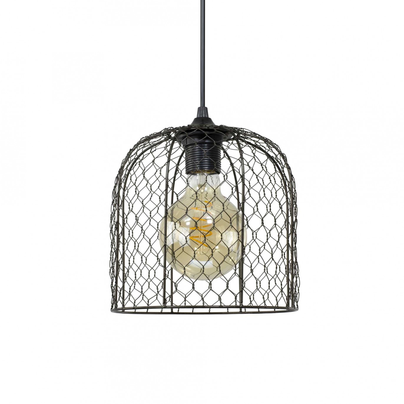 Suspension en métal grillagé anthracite -  CLOCHINE
