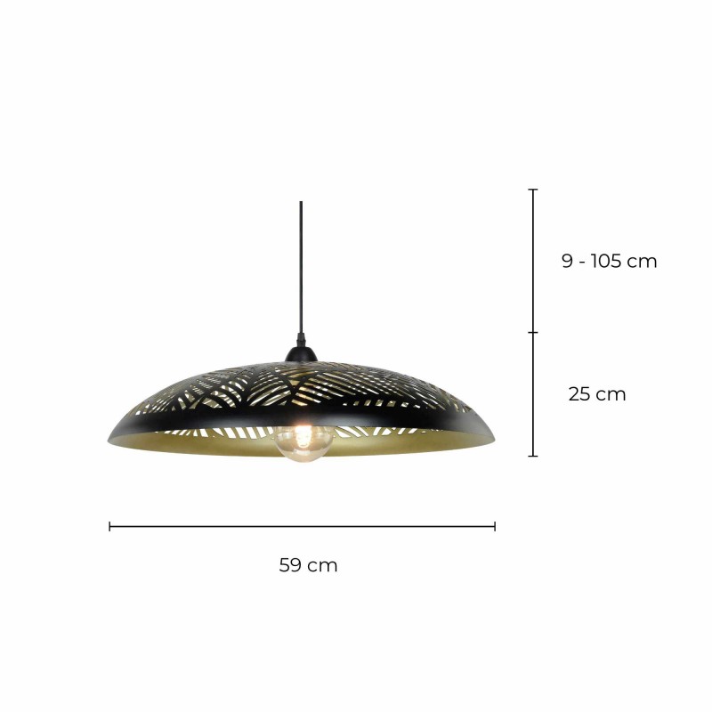 Suspension style exotique en métal noir et doré - AKABI