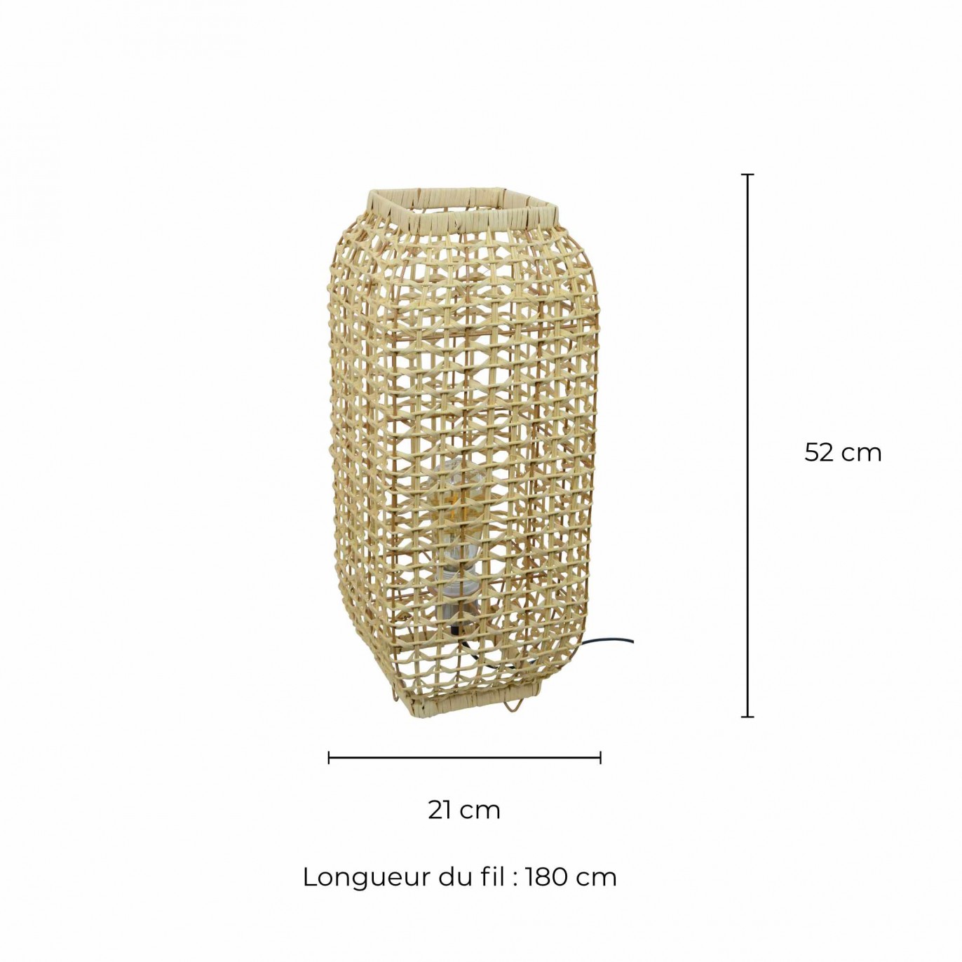 Lampe à poser en rotin naturel - AMBA GM