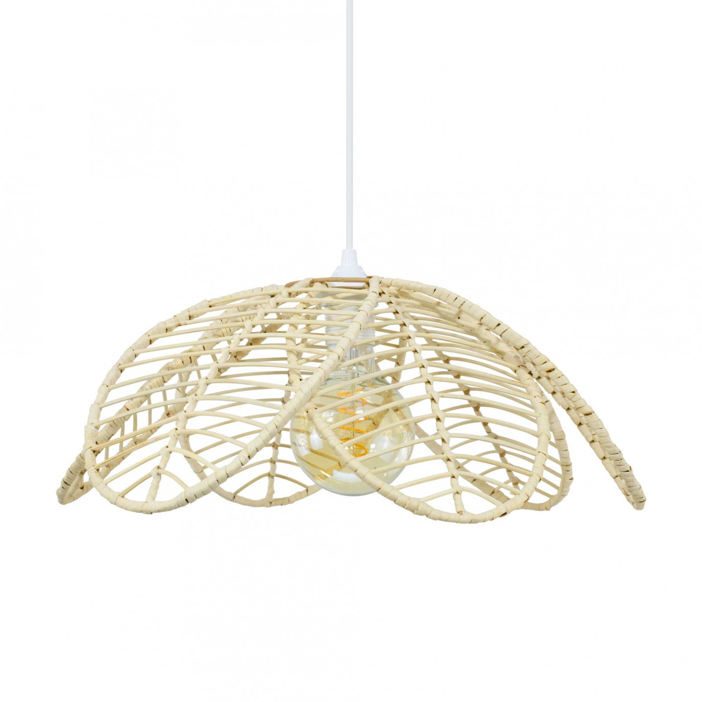 Suspension fleur en rotin naturel - ILYS