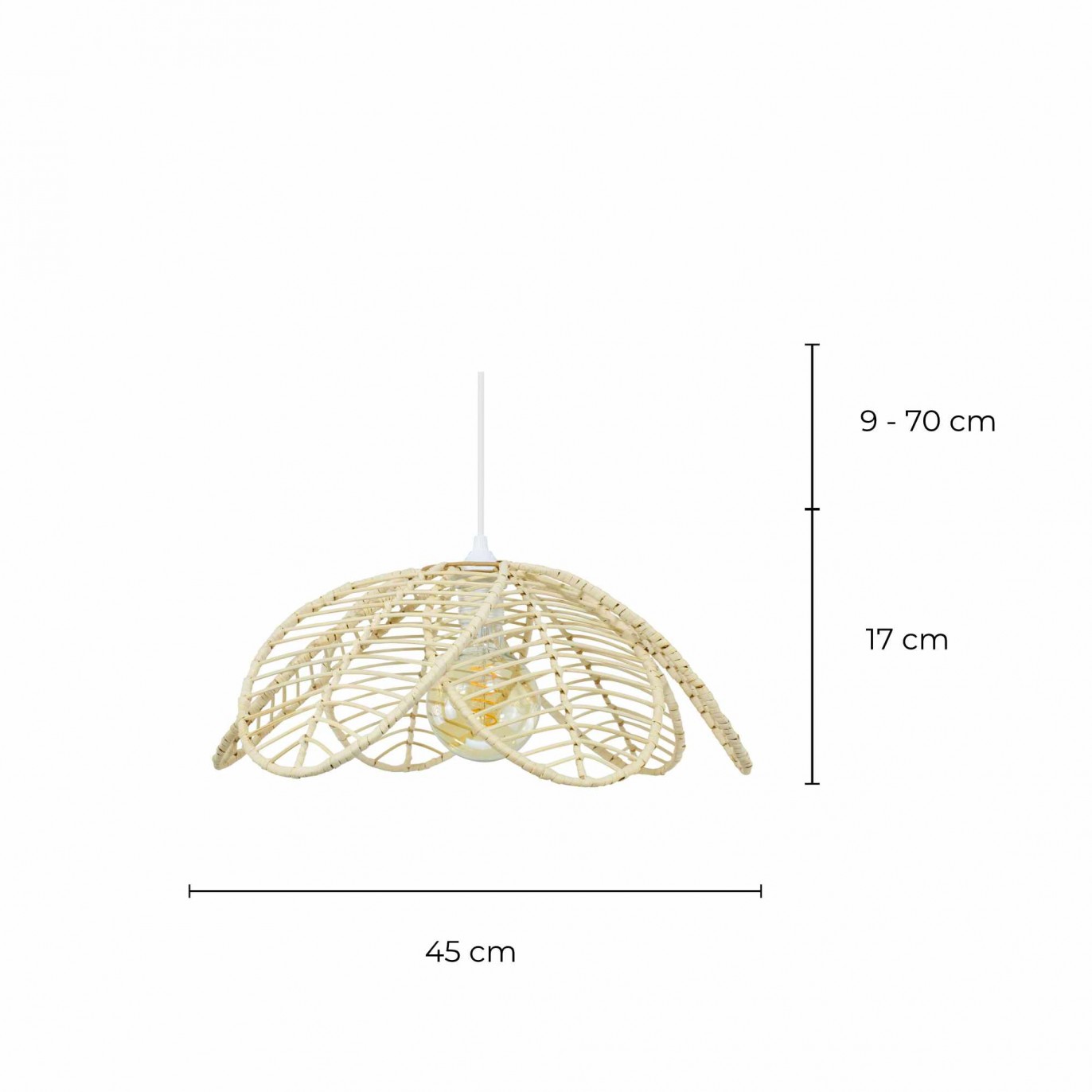 Suspension fleur en rotin naturel - ILYS