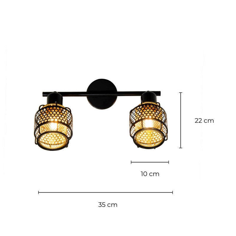 Applique murale en métal bicolore 2 lumières - NAUTIL