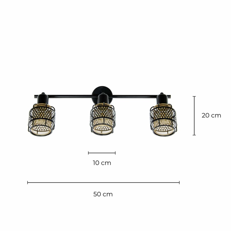Applique murale en métal bicolore 3 lumières - NAUTIL