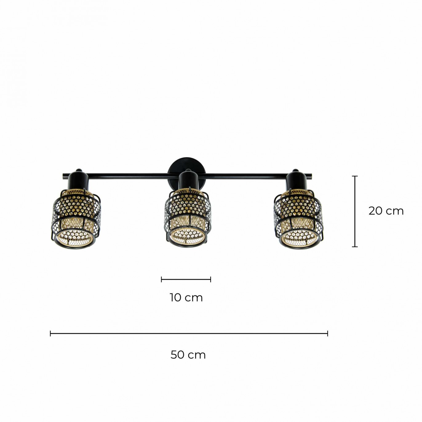 Applique murale en métal bicolore 3 lumières - NAUTIL