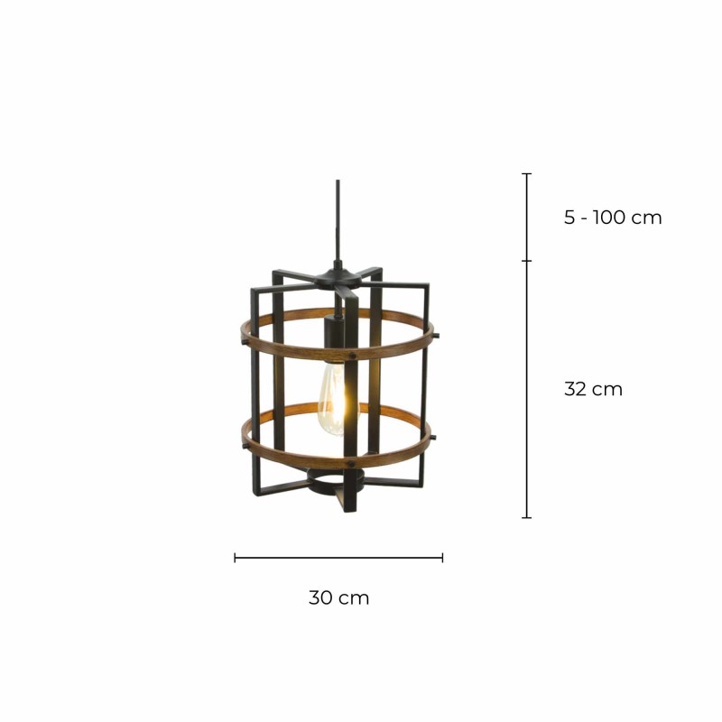 Suspension en métal et métal effet bois - ROOLI