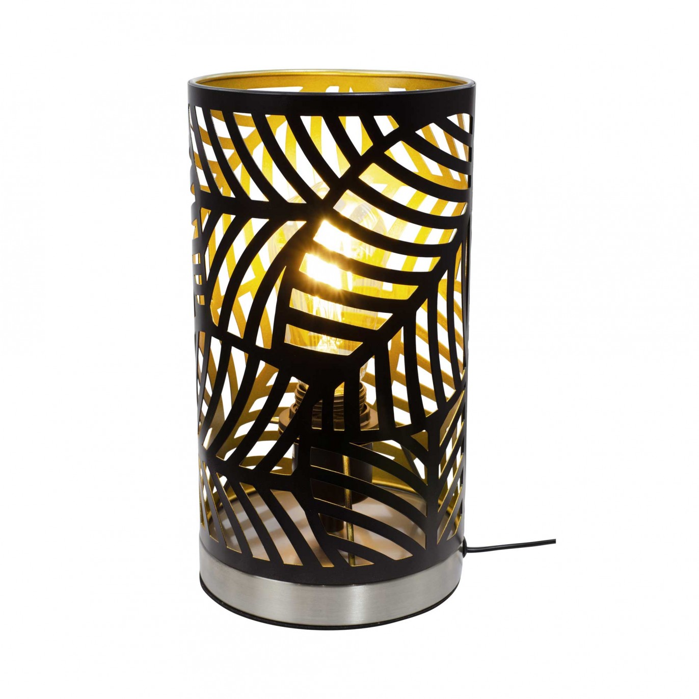 Lampe à poser en métal noir et doré - AKANA
