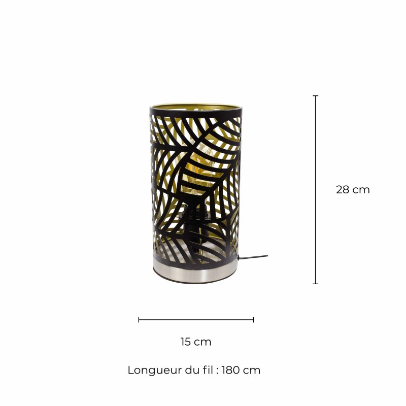 Lampe à poser en métal noir et doré - AKANA