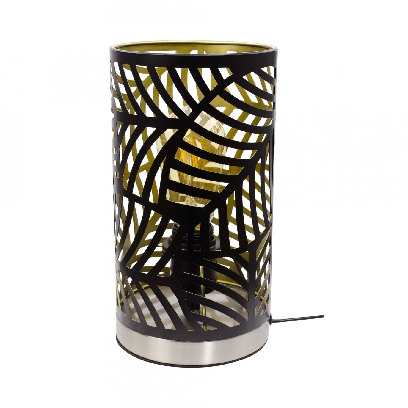 Lampe à poser en métal noir et doré - AKANA