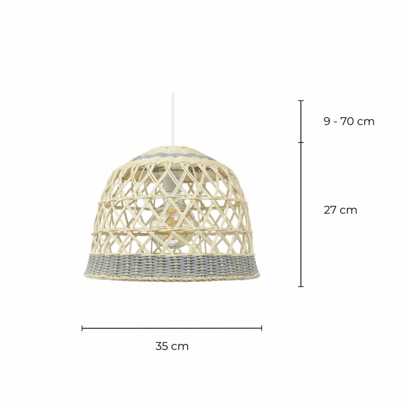 Suspension en rotin tressé bicolore - ARANNE