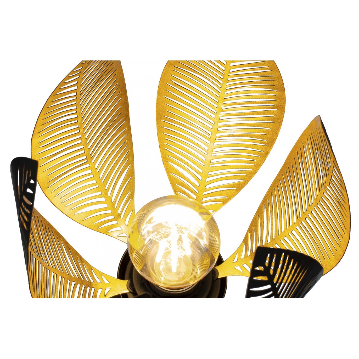 Lampe à poser style exotique en métal noir et doré - à monter - VESCA