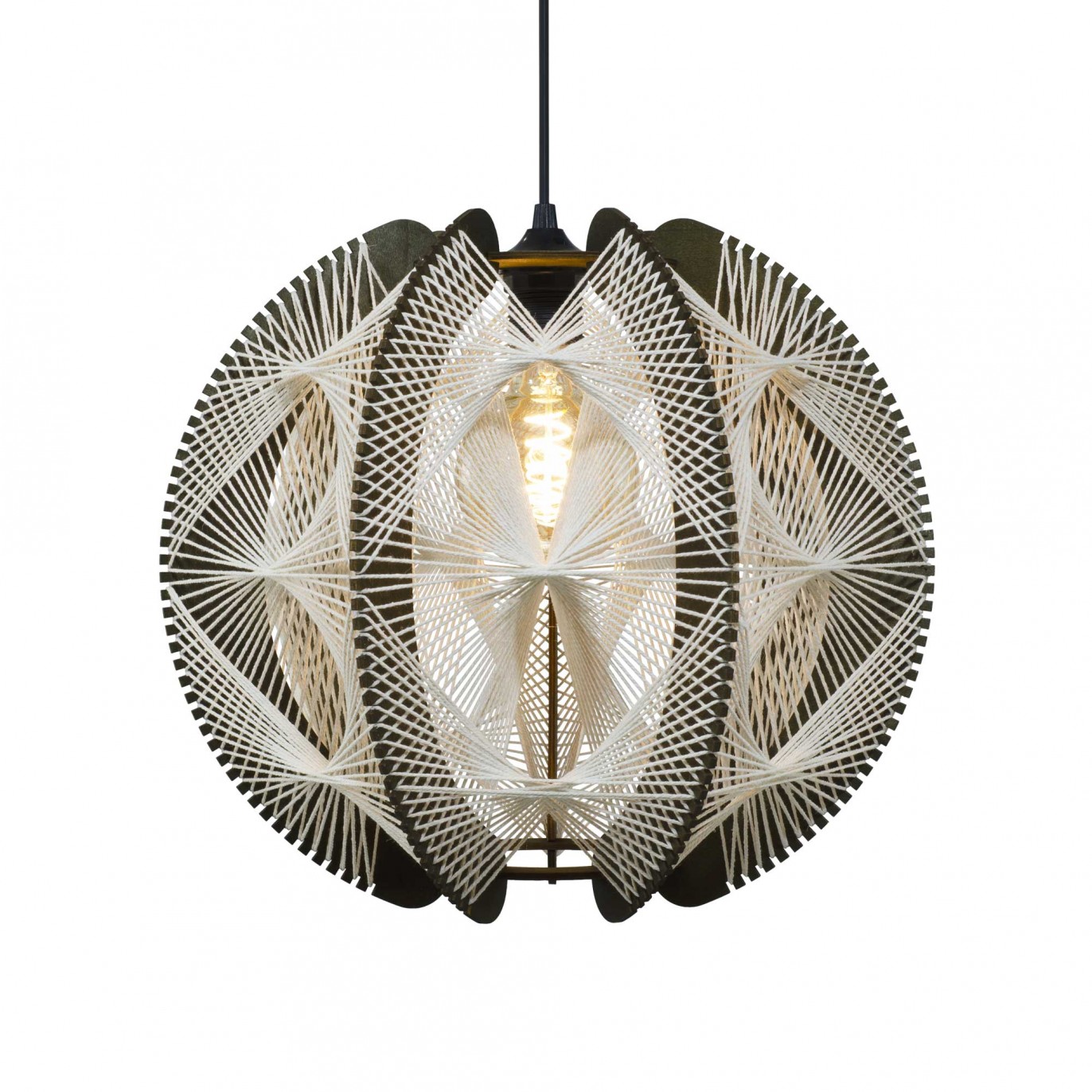 Suspension en fibres de bois et fil de coton tiré - TRADIA