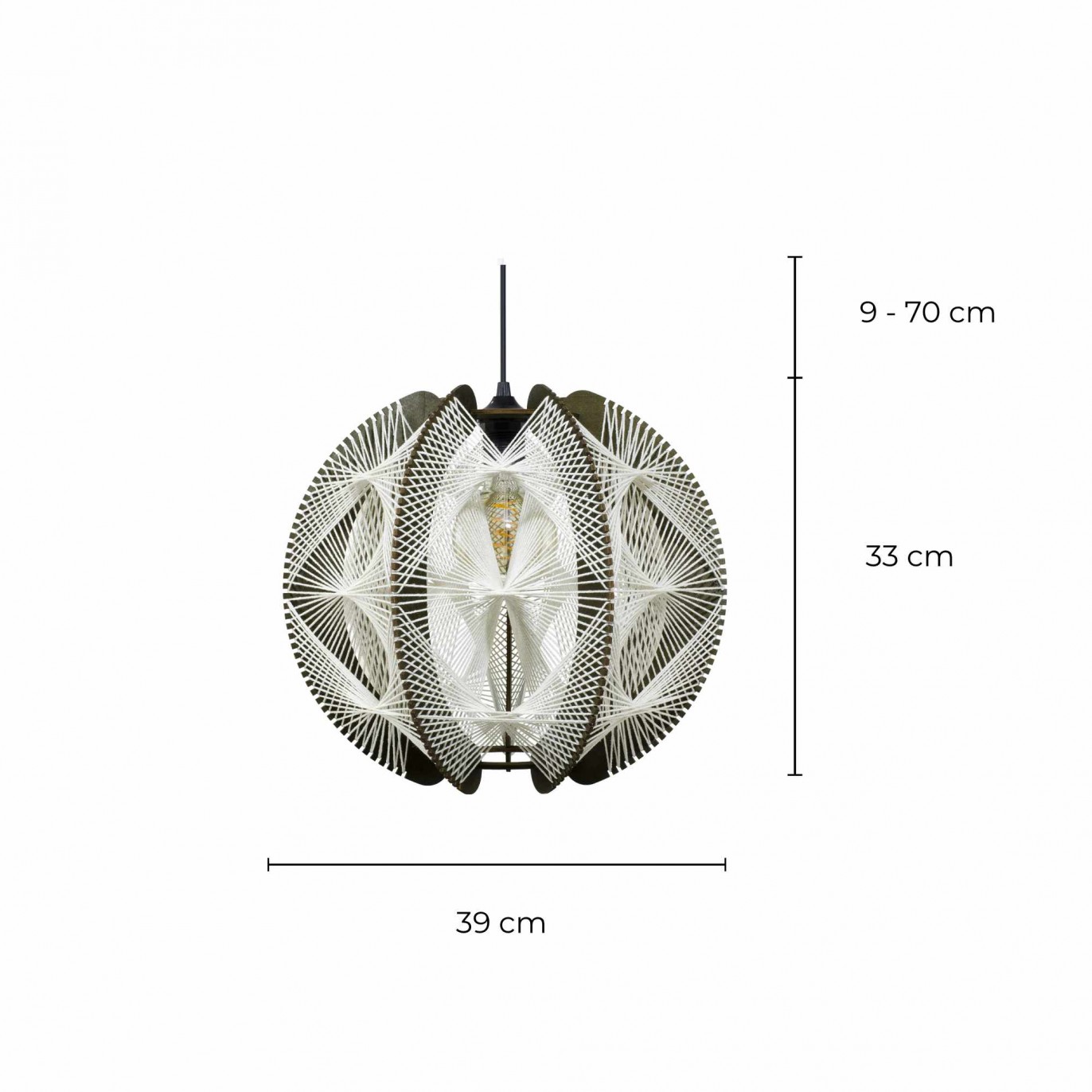 Suspension en fibres de bois et fil de coton tiré - TRADIA