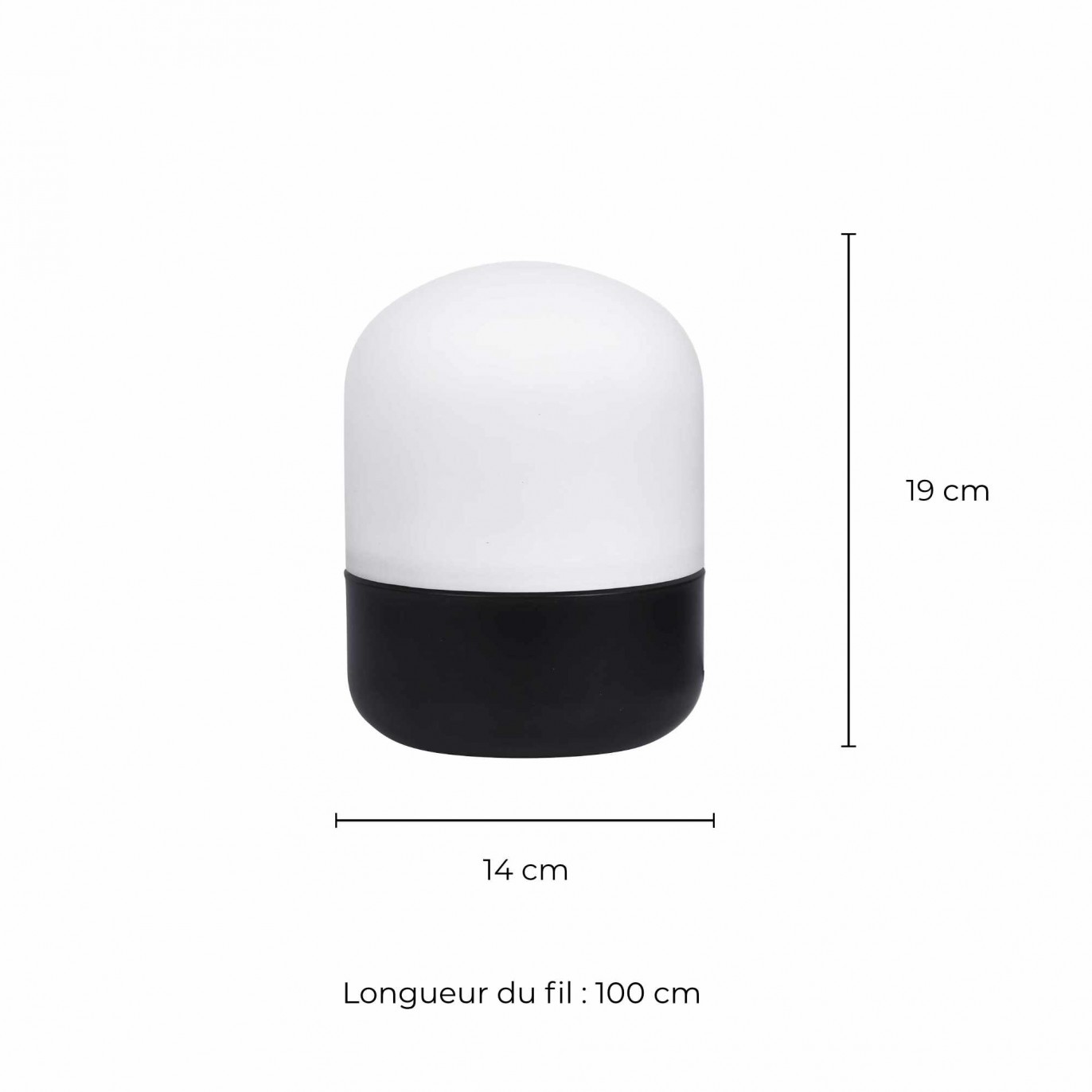 Lampe à poser tactile en métal peint et verre opaque - PILOUL
