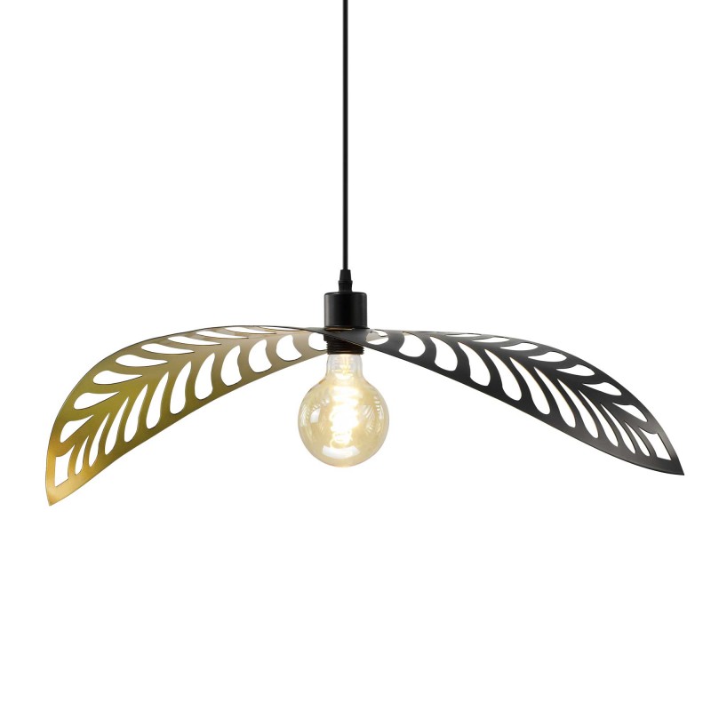 Suspension style exotique en métal noir et doré - AKINE PM