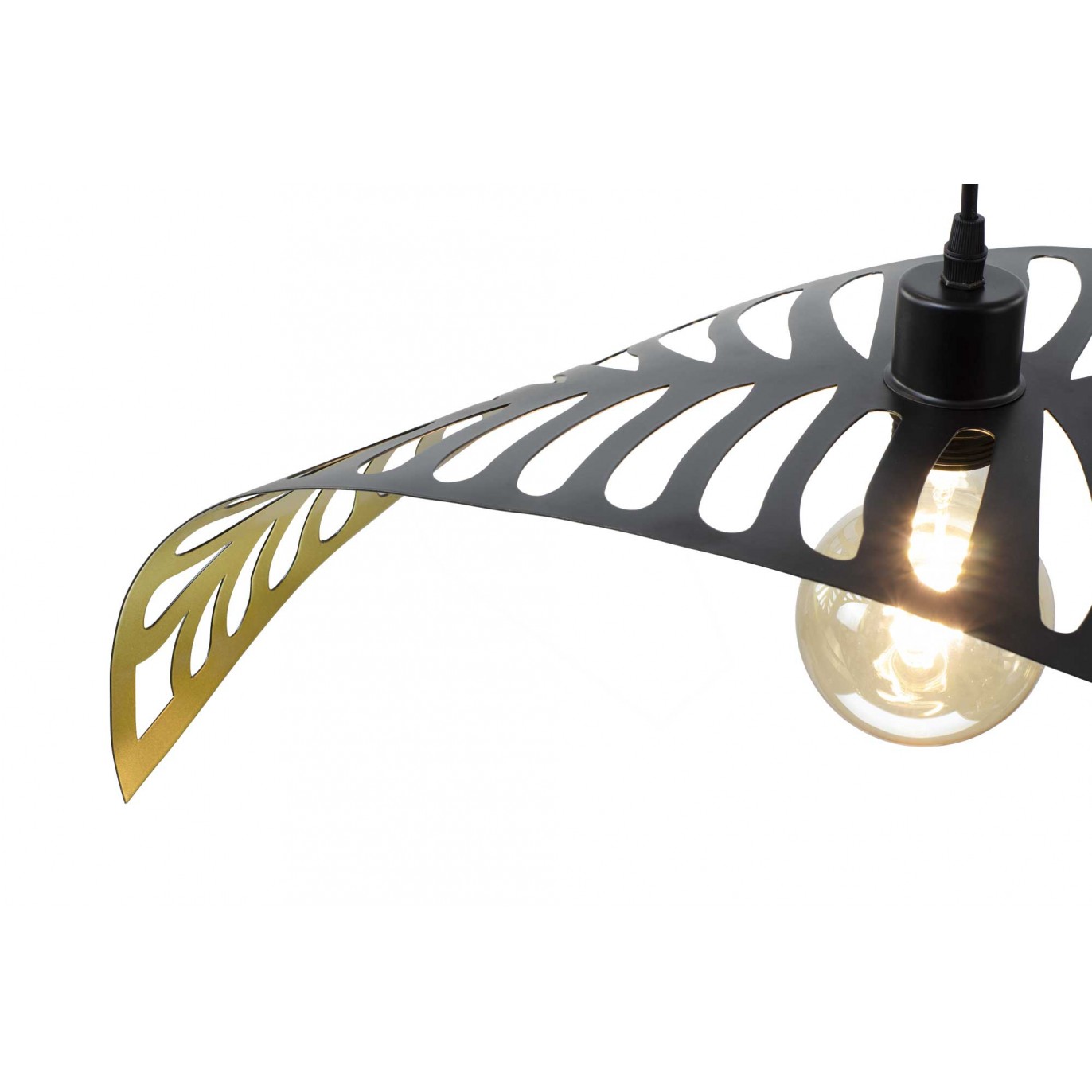 Suspension style exotique en métal noir et doré - AKINE PM