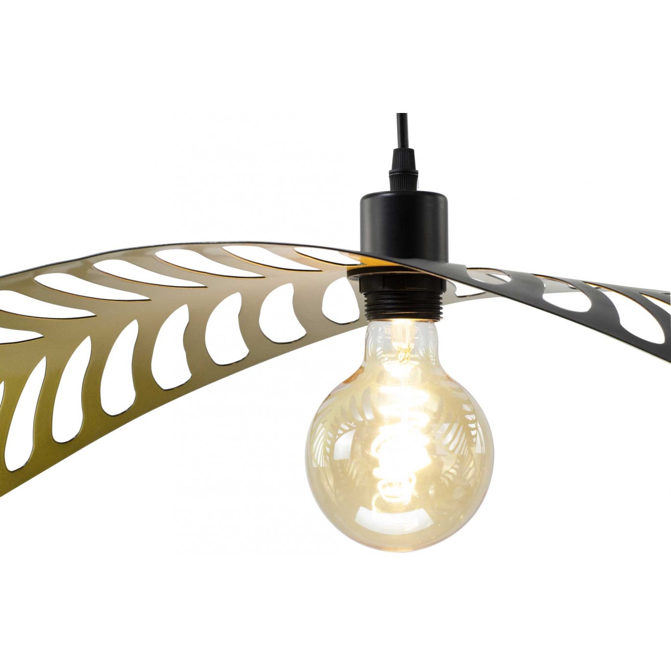 Suspension style exotique en métal noir et doré - AKINE PM
