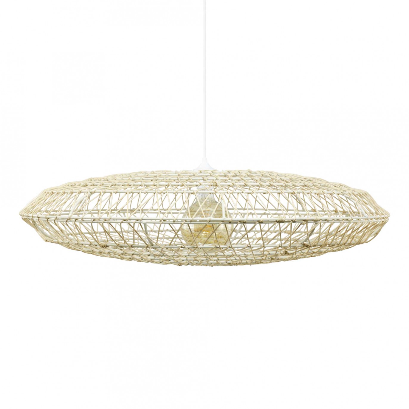 Suspension en rotin coloris naturel - NANZO