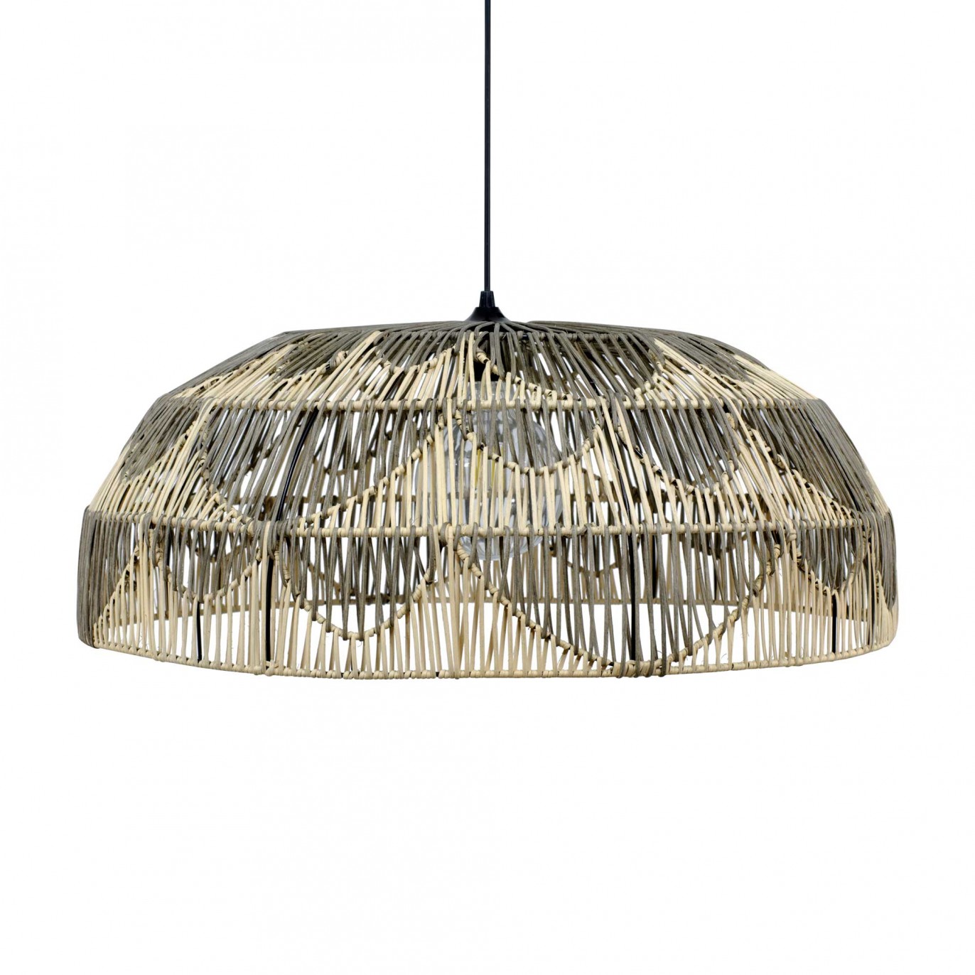 Grande suspension en rotin bicolore et métal - ALPA
