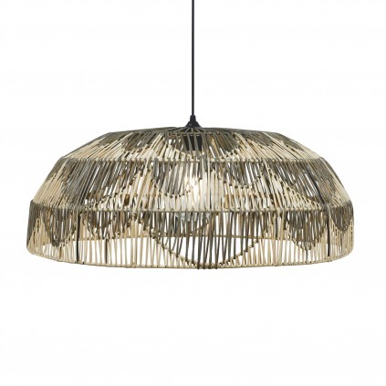 Grande suspension en rotin bicolore et métal - ALPA