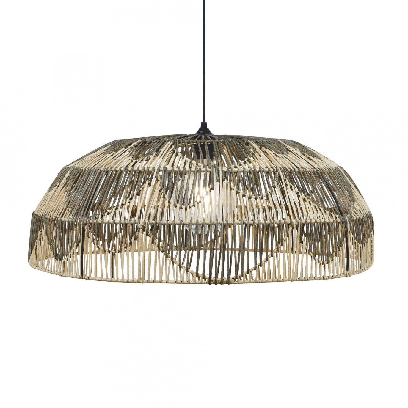 Grande suspension en rotin bicolore et métal - ALPA