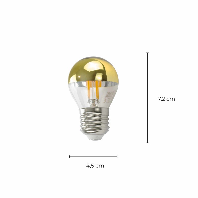 Ampoule LED miroir doré MANILLE - E27 - G45 - Intensité moyenne - Blanc chaud - 4W / 2200K / 470lm