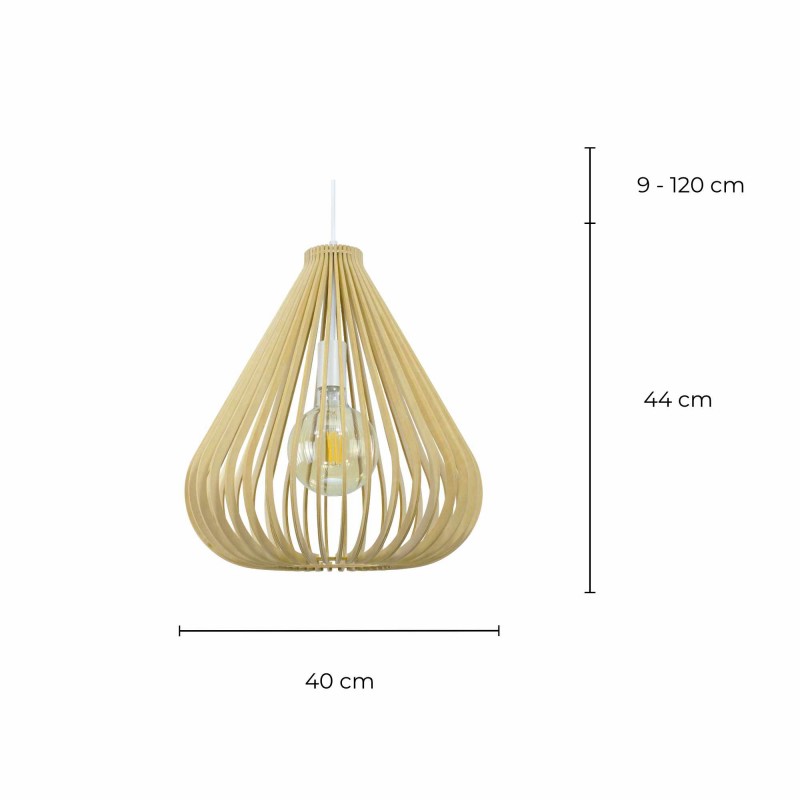 Suspension forme goutte en bois de tilleul - DISTONE