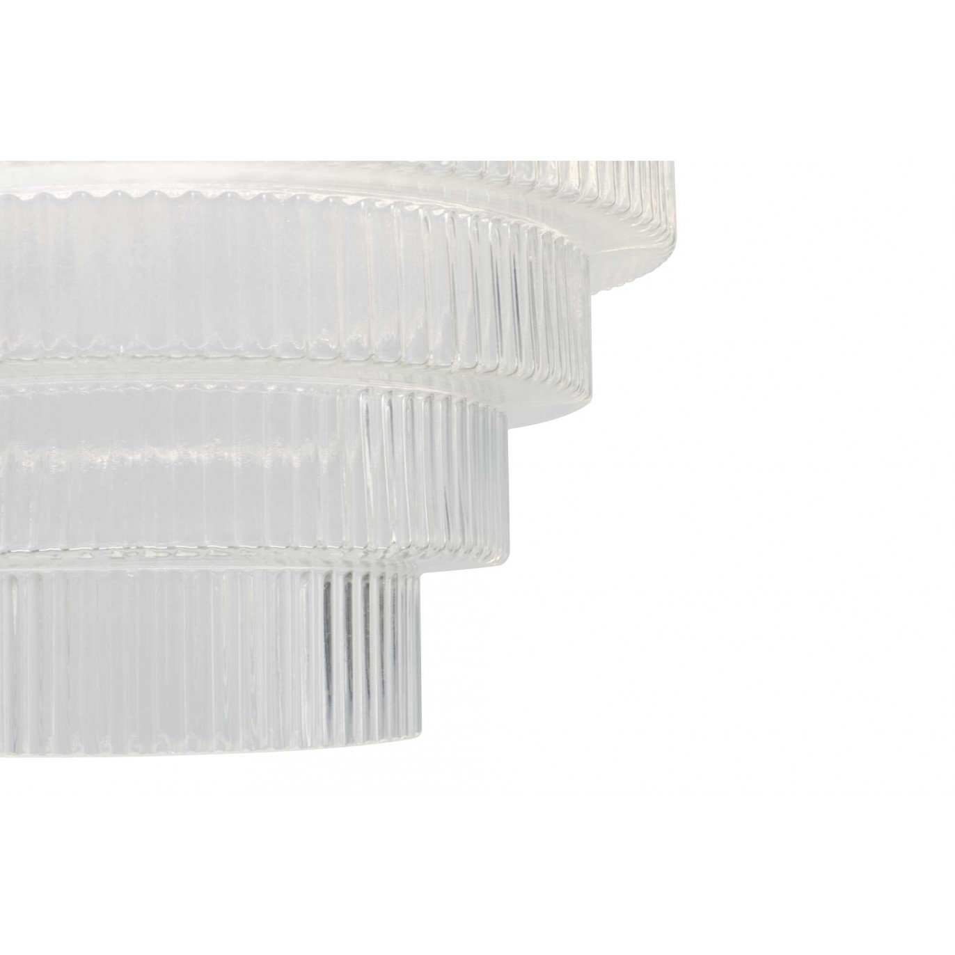 Suspension en verre strié transparent - CHALLE PM