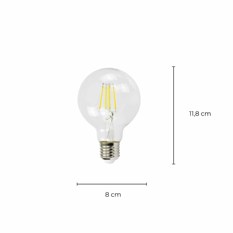 Ampoule LED LISBONNE - E27 - G80 - Intensité moyenne - Blanc neutre - 6W / 4000K / 720lm