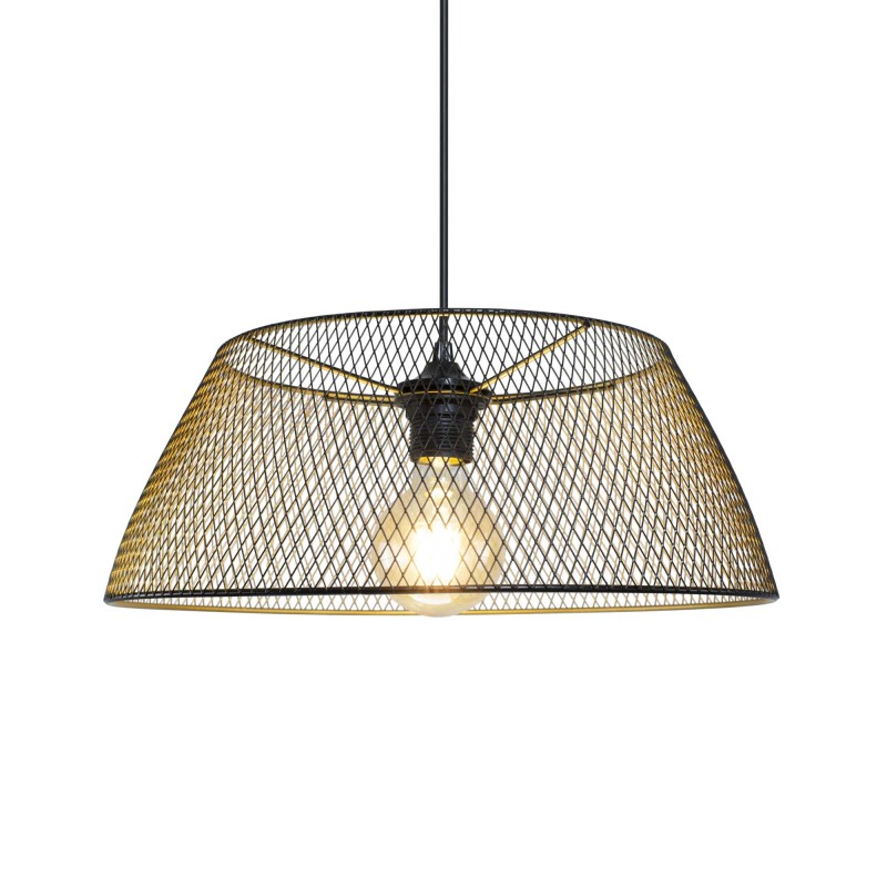 Suspension en métal grillagé noir et doré - HERLINE