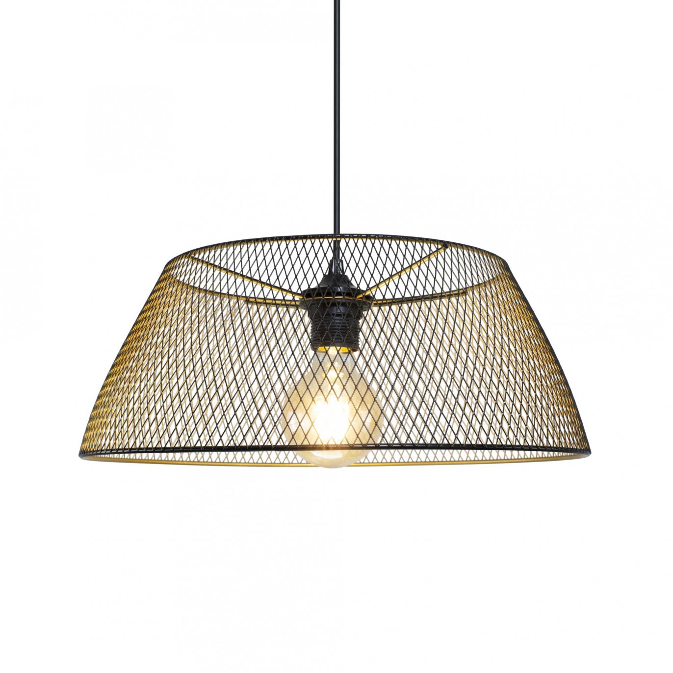 Suspension en métal grillagé noir et doré - HERLINE