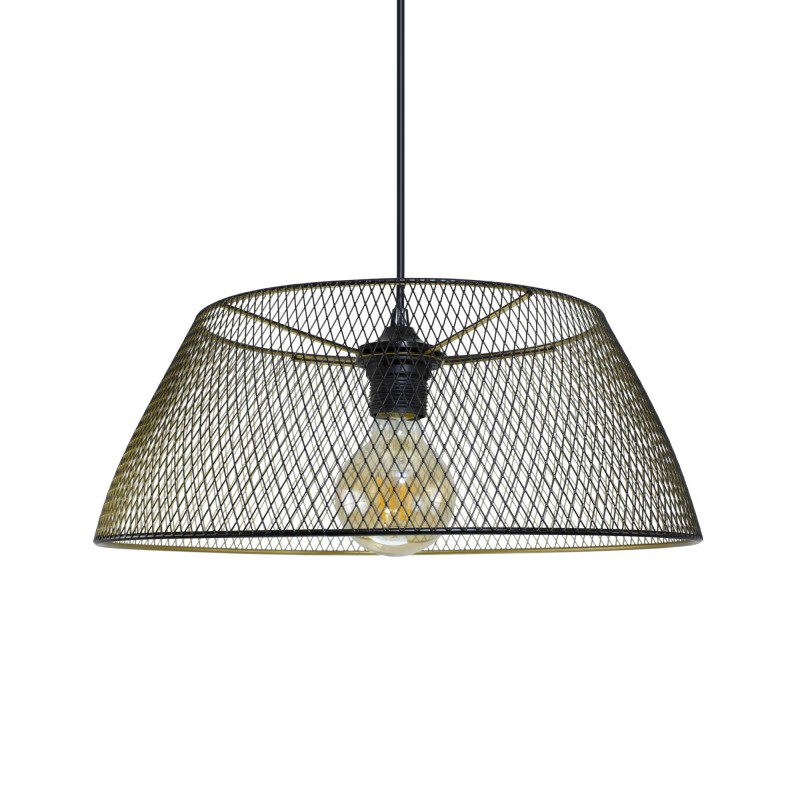 Suspension en métal grillagé noir et doré - HERLINE