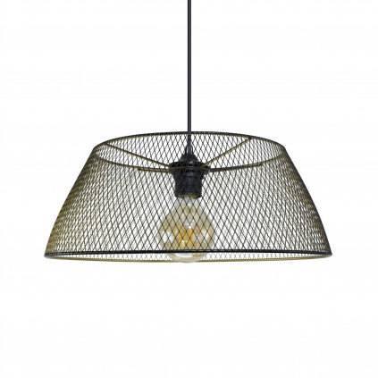 Suspension en métal grillagé noir et doré - HERLINE