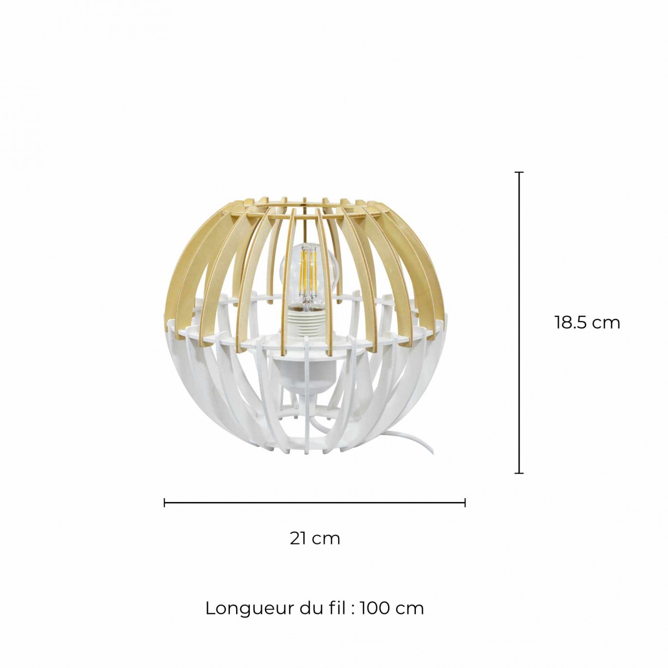 Lampe à poser en bois bicolore - COBLENCE