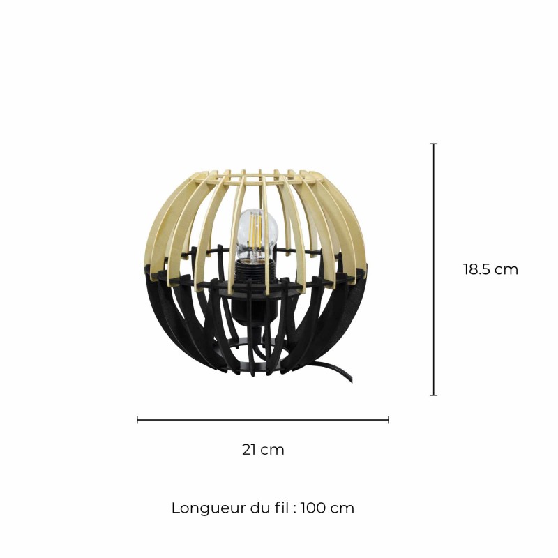 Lampe à poser en bois bicolore - COBLENCE