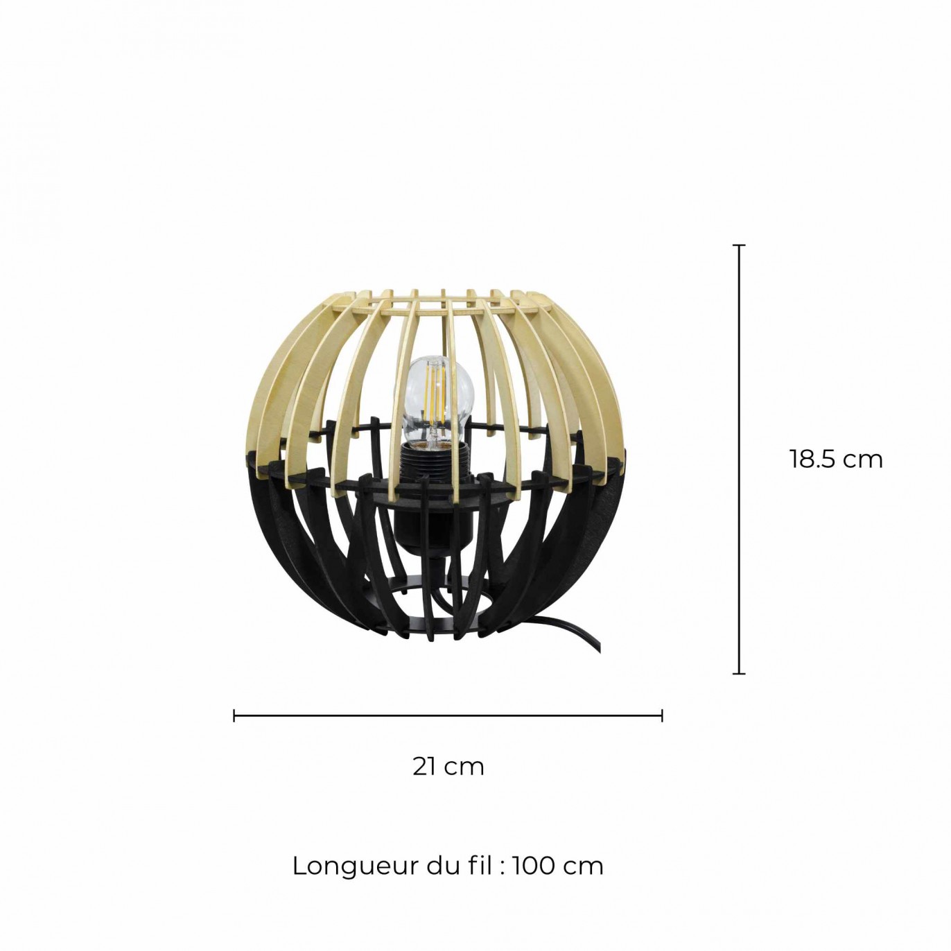 Lampe à poser en bois bicolore - COBLENCE