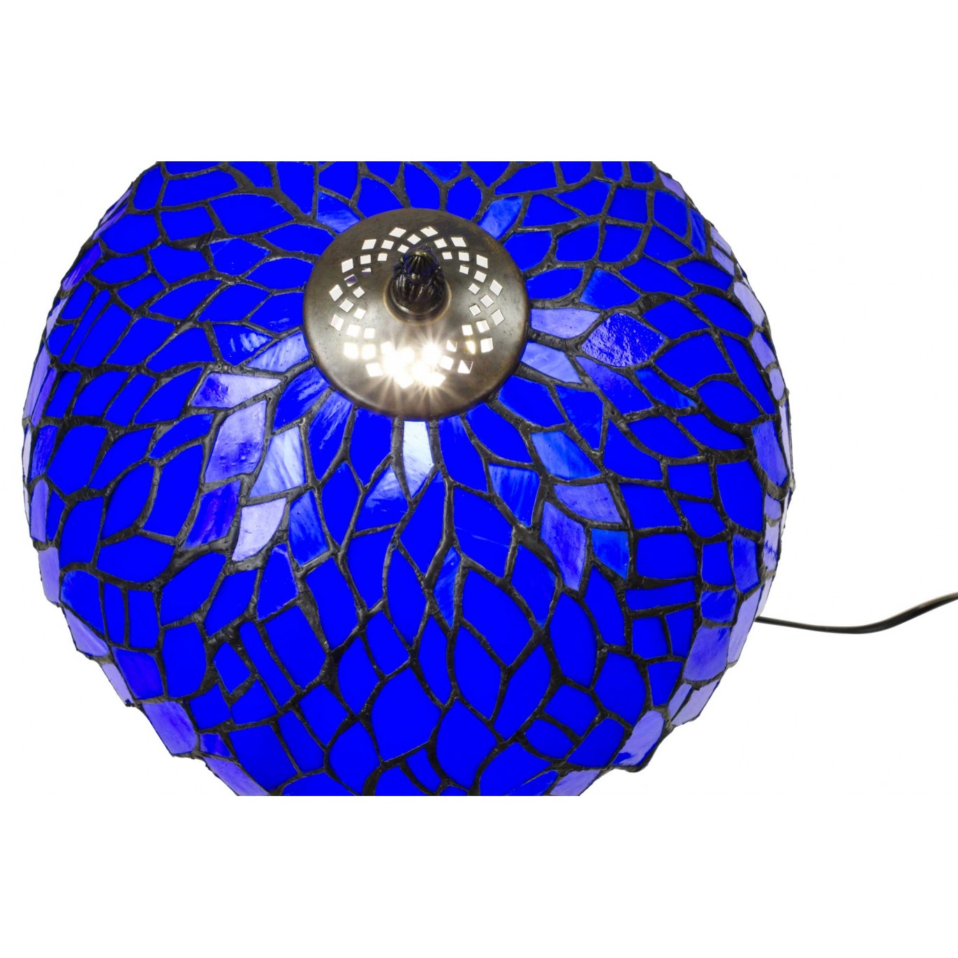Lampe à poser en verre mosaïque pied en alliage de zinc - TIFFANY CAMILLE MM