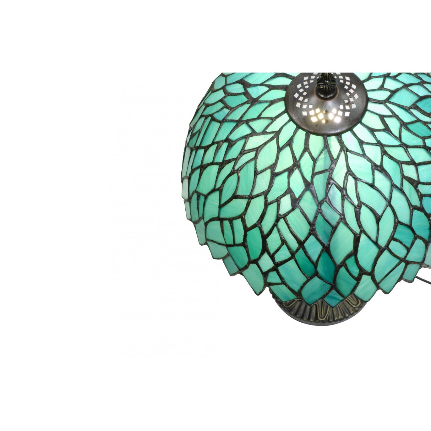 Lampe à poser en verre mosaïque pied en alliage de zinc - TIFFANY CAMILLE MM