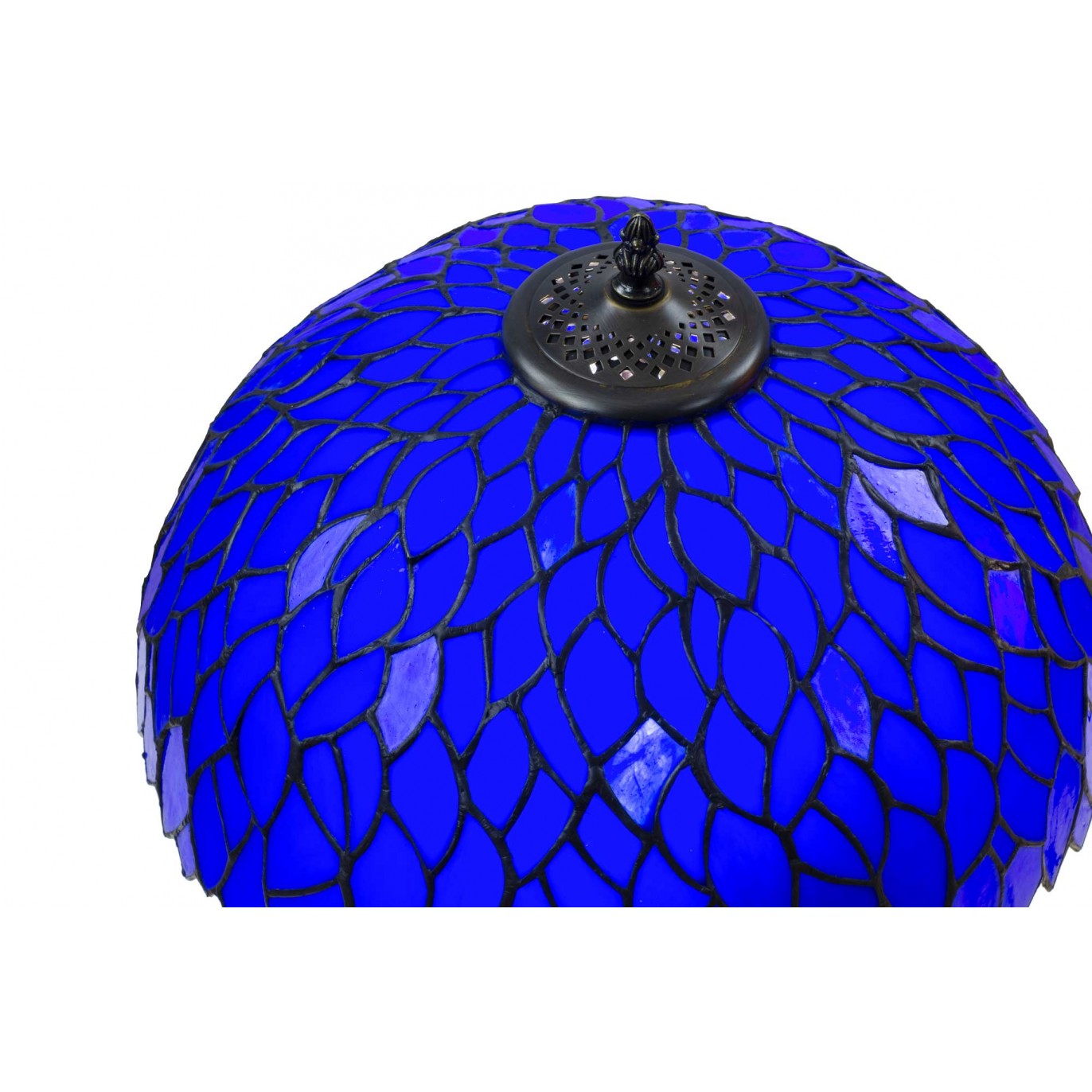 Lampe à poser en verre mosaïque pied en alliage de zinc - TIFFANY CAMILLE GM