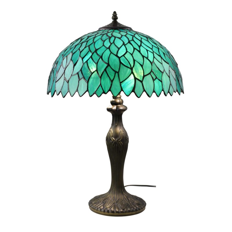Lampe à poser en verre mosaïque pied en alliage de zinc - TIFFANY CAMILLE GM