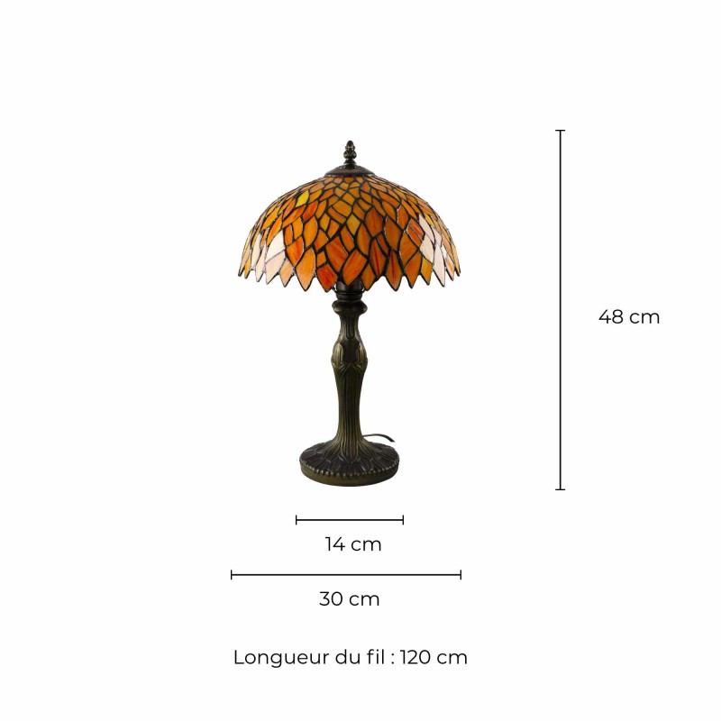 Lampe à poser en verre mosaïque pied en alliage de zinc - TIFFANY CAMILLE MM