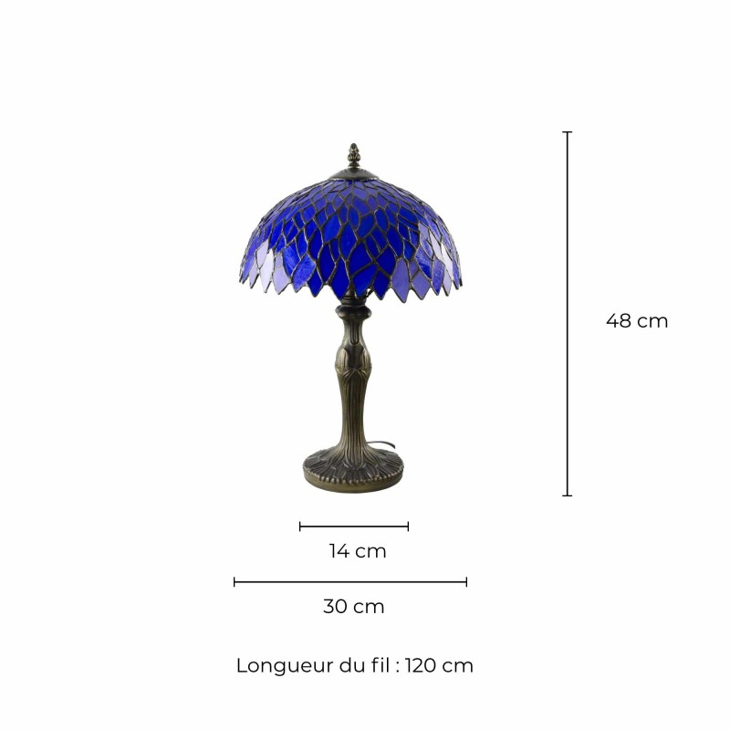Lampe à poser en verre mosaïque pied en alliage de zinc - TIFFANY CAMILLE MM