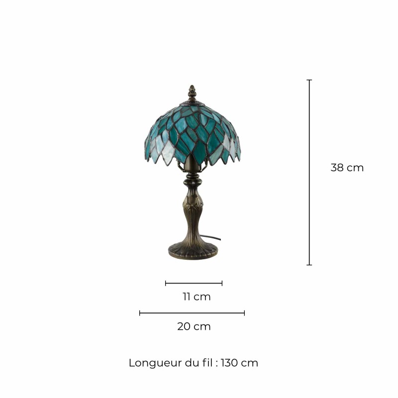 Lampe à poser en verre mosaïque pied en alliage de zinc - TIFFANY CAMILLE PM