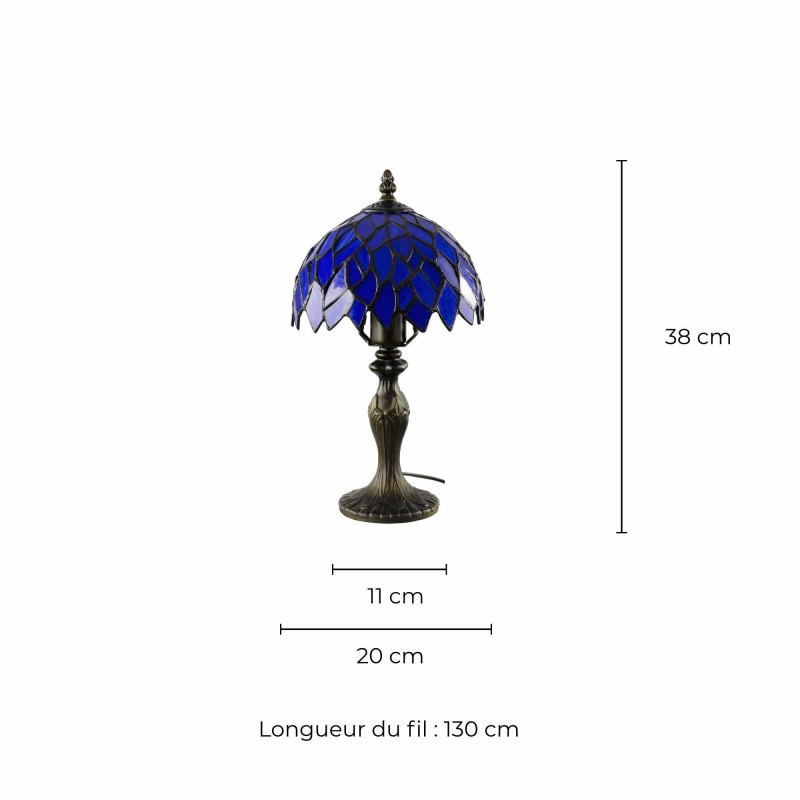 Lampe à poser en verre mosaïque pied en alliage de zinc - TIFFANY CAMILLE PM