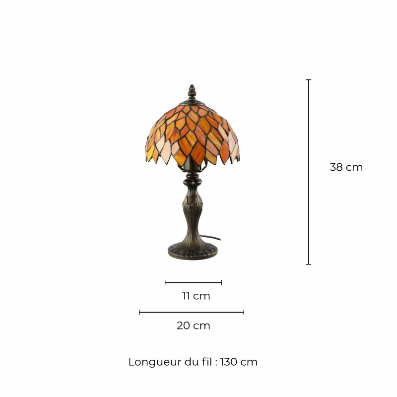 Lampe à poser en verre mosaïque pied en alliage de zinc - TIFFANY CAMILLE PM