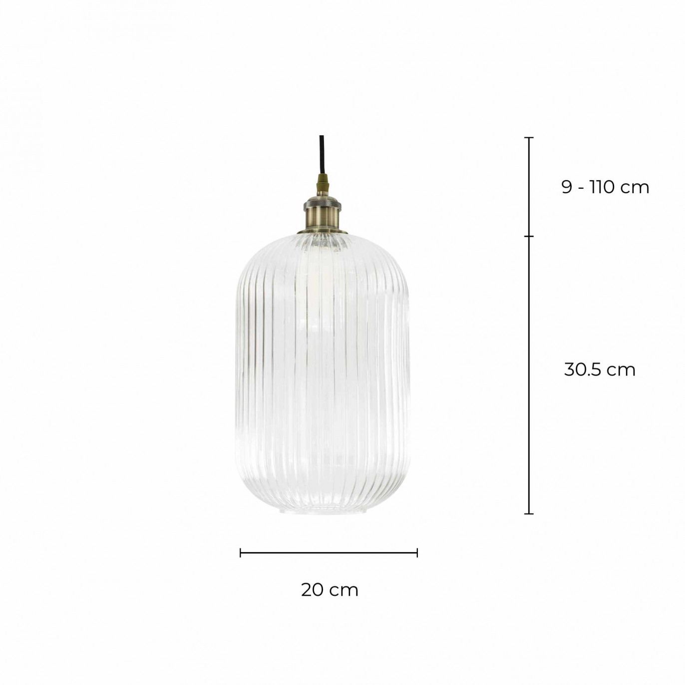 Suspension en verre strié - CHAMBRET