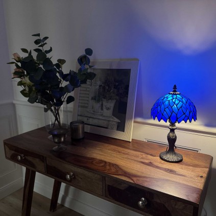 Lampe à poser en verre mosaïque pied en alliage de zinc - TIFFANY CAMILLE PM